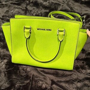 Michael Kors Lime Green Selma Bag